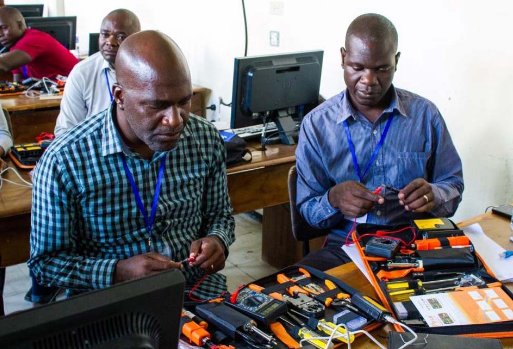 Two men in a networking class